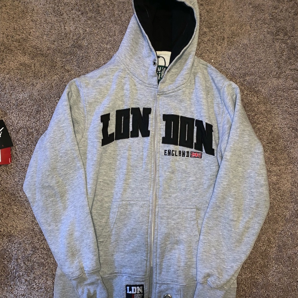 Grey London Zip Up Hoodie